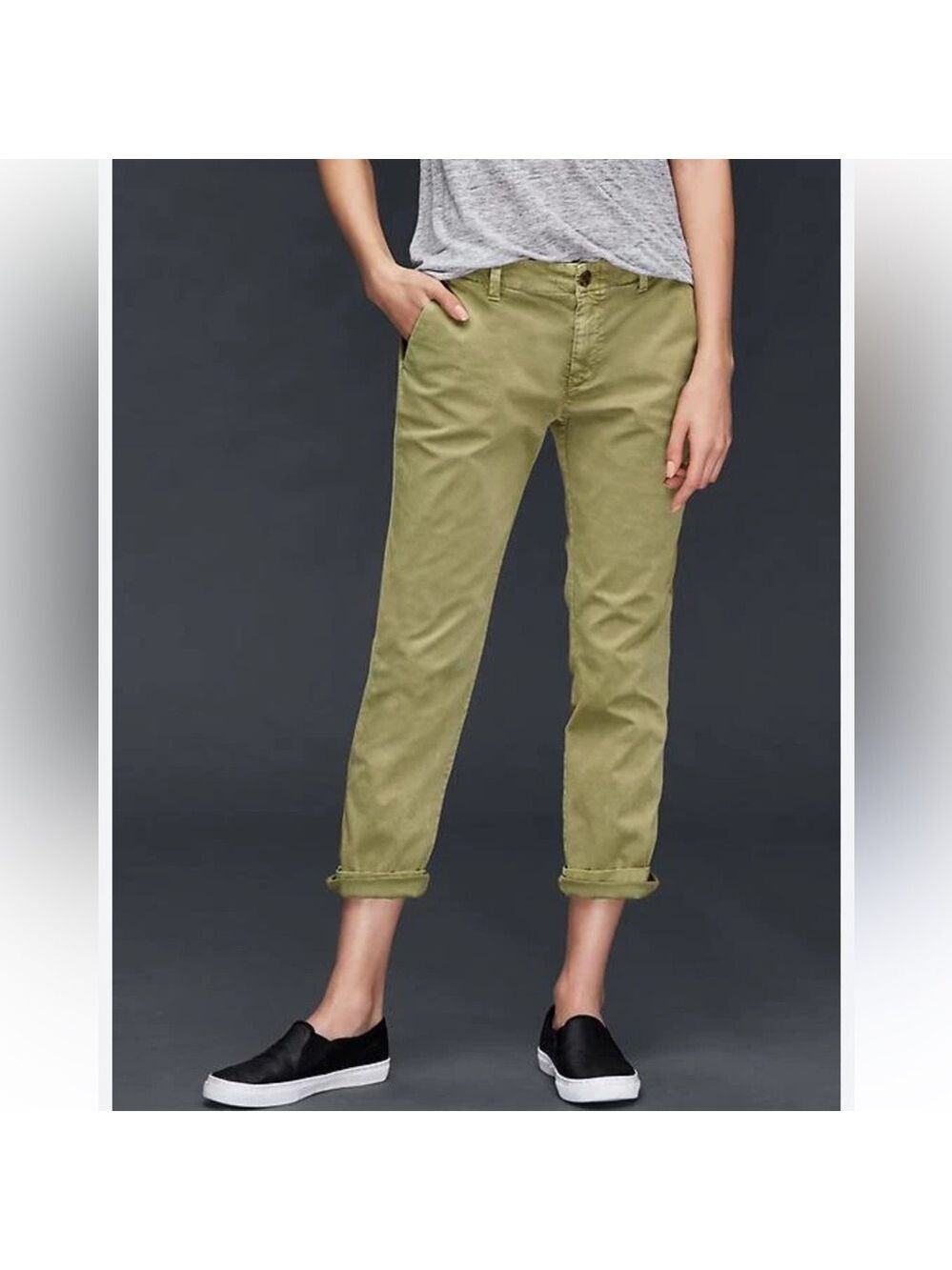 GAP Girlfriend Chino Tan Pants, Size 2